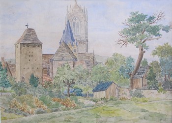 1946 Aquarelle Alfons HECK 350x250